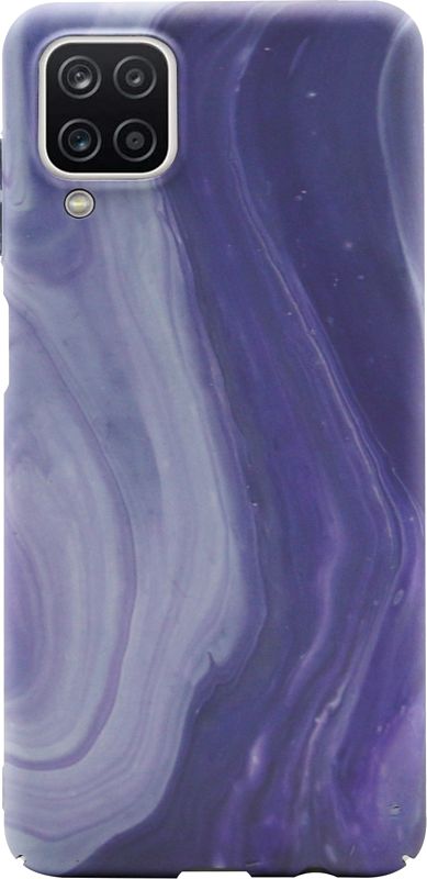 Foto van Bluebuilt purple marble hard case samsung a12 back cover