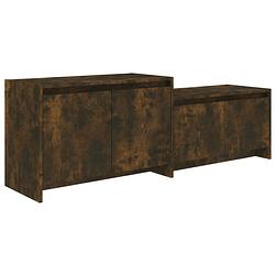 Foto van The living store tv-meubel salsa - tv-kast - gerookt eiken - 146.5 x 35 x 50 cm - 4 deuren