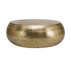 Foto van Womo-design salontafel, ø 80x30 cm, goud, gemaakt van gehamerd aluminium legering