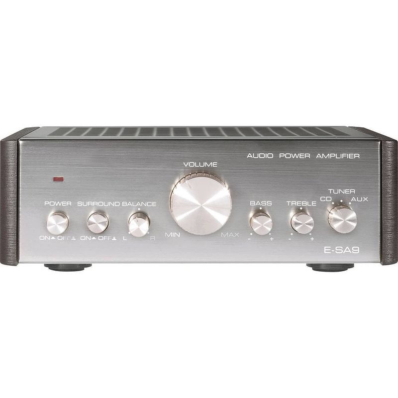 Foto van Renkforce e-sa9 stereoversterker 2 x 12 w zilver (metallic), donkerbruin