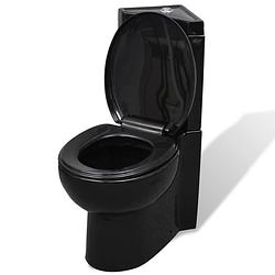 Foto van Keramisch toilet voor in de hoek zwart