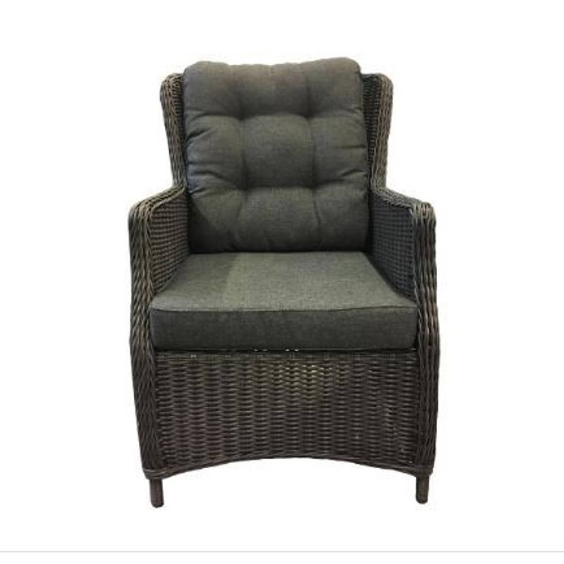 Foto van Own - cooltown armstoel black wicker hm18 black - stof 239 extra bij te bestellen