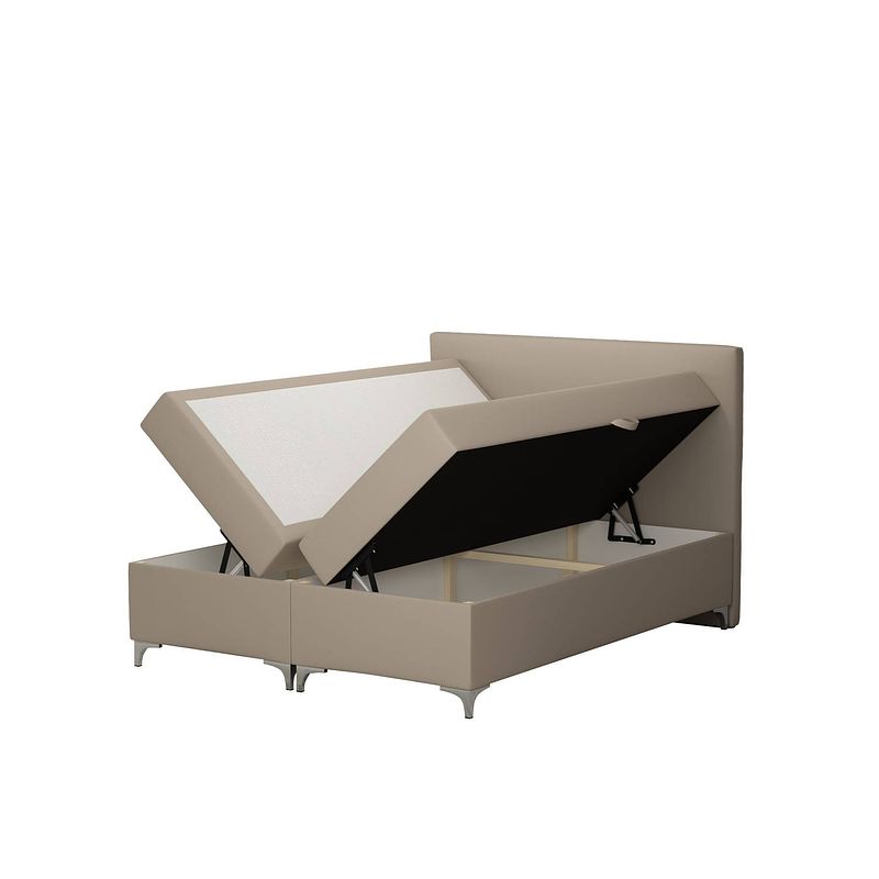 Foto van Springcrest® luxe boxspringset met opbergruimte - bed - 140x200 cm - beige
