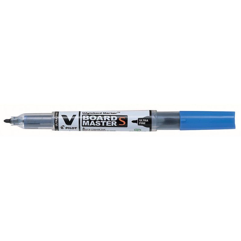 Foto van Pilot whiteboardmarker v-board master s, ultra fijn 0,8 mm, blauw 10 stuks