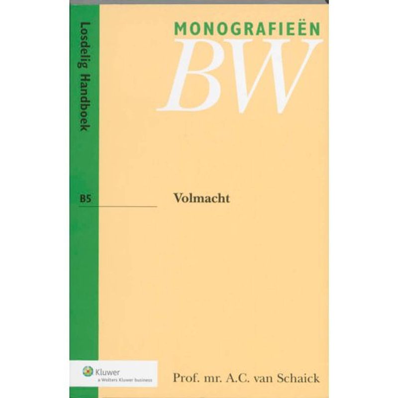 Foto van Volmacht - monografieen bw