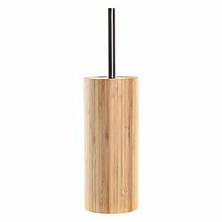 Foto van Wc/toiletborstel in houder bruin bamboe hout 37 x 10 cm - toiletborstels