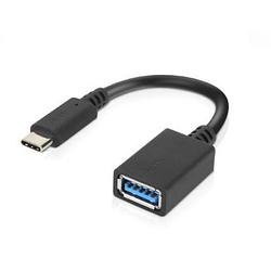 Foto van Lenovo 4x90q59481 adapter [1x usb-c stekker - 1x usb 3.2 gen 1 bus a (usb 3.0)] zwart