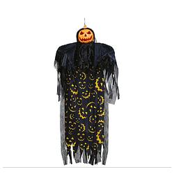 Foto van Fiestas horror/halloween decoratie pompoen man pop - licht en geluid - 180 cm - halloween poppen