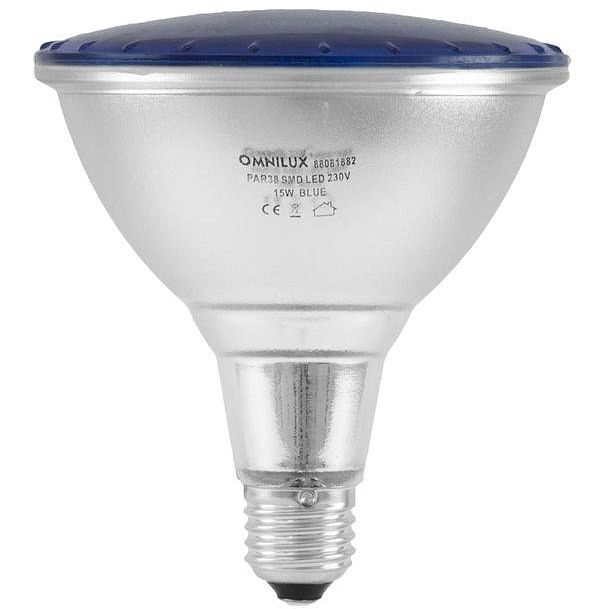 Foto van Omnilux par-38 230v smd 15w e-27 led blauw