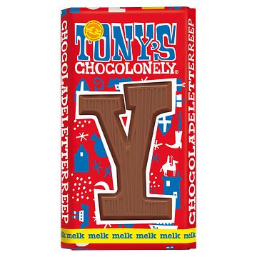 Foto van Tony'ss chocolonely melk chocoladeletterreep y 180g bij jumbo