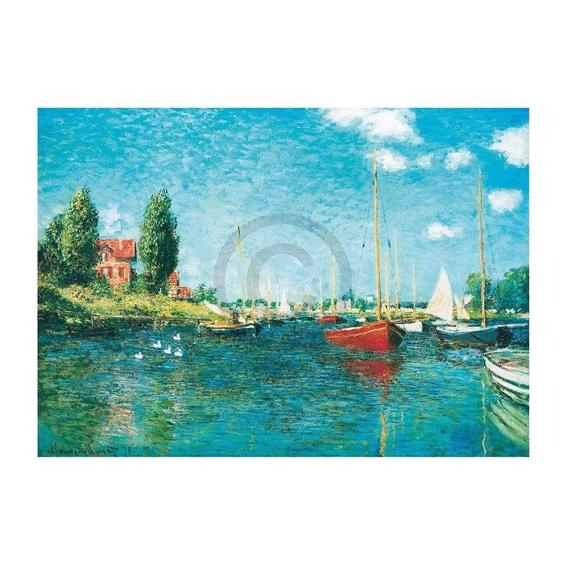 Foto van Claude monet - red boats kunstdruk 80x60cm