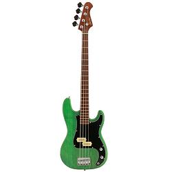 Foto van Fazley outlaw series peacemaker plus green elektrische basgitaar met gigbag