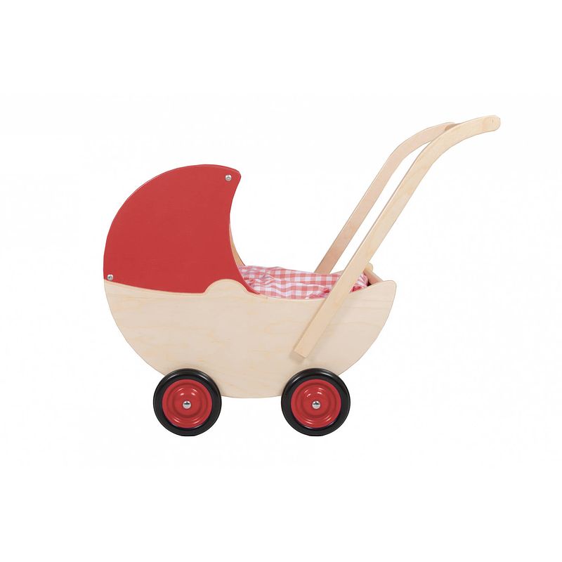 Foto van Van dijk toys poppenwagen met vaste kap 57 cm rood