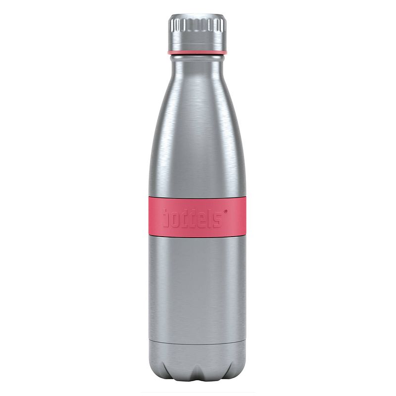 Foto van Boddels twee thermosfles drinkfles - 0,5 liter - rvs/framboos