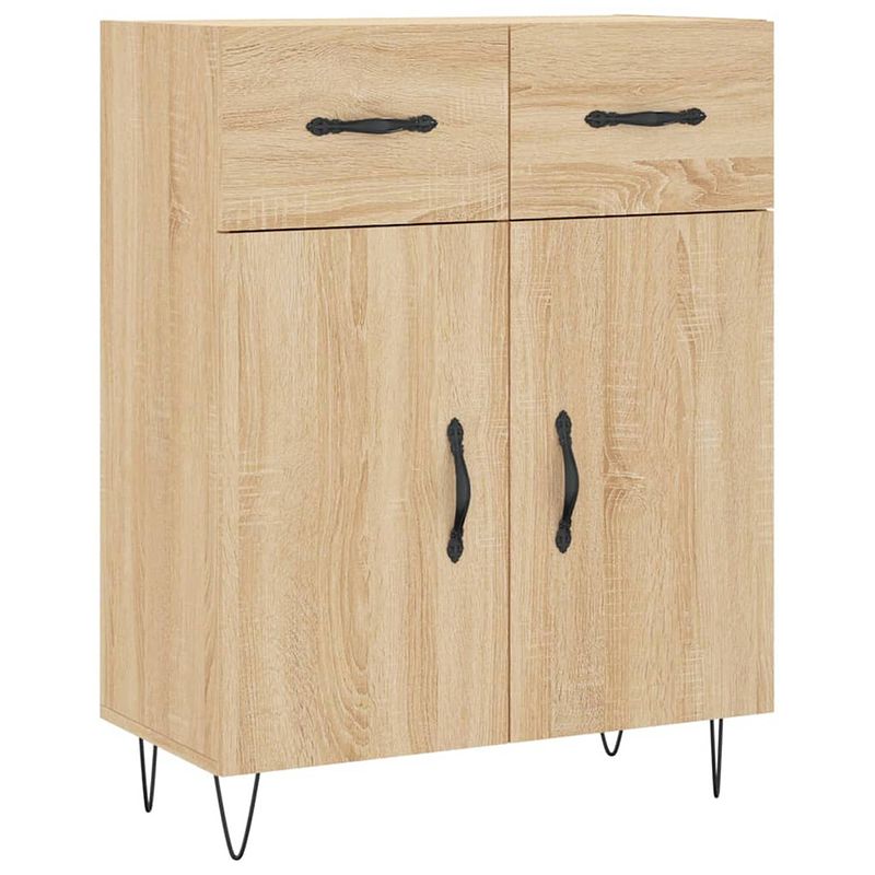 Foto van Vidaxl dressoir 69,5x34x90 cm bewerkt hout sonoma eikenkleurig