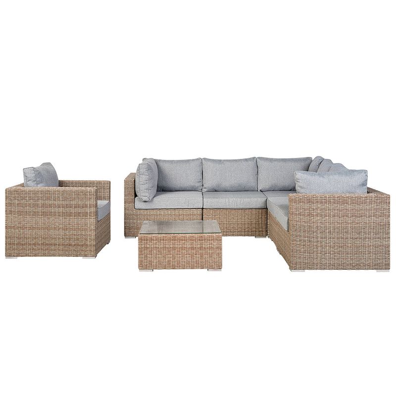 Foto van Beliani contare - loungeset-bruin-pe rotan