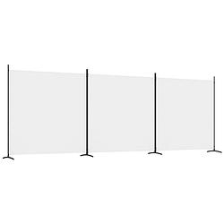 Foto van Vidaxl kamerscherm met 3 panelen 525x180 cm stof wit