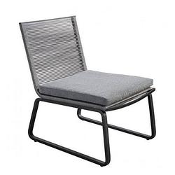 Foto van Yoi - kome lounge chair alu black/rope dark grey/kurai