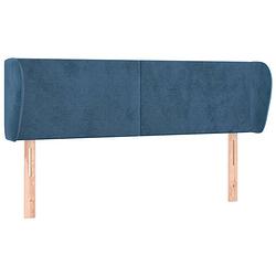 Foto van The living store hoofdeind classic - hoofdbord - donkerblauw - 147 x 23 x 78/88 cm