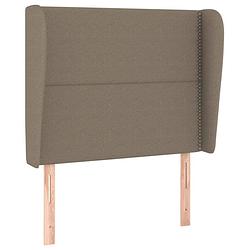 Foto van Vidaxl hoofdbord met randen 83x23x118/128 cm stof taupe