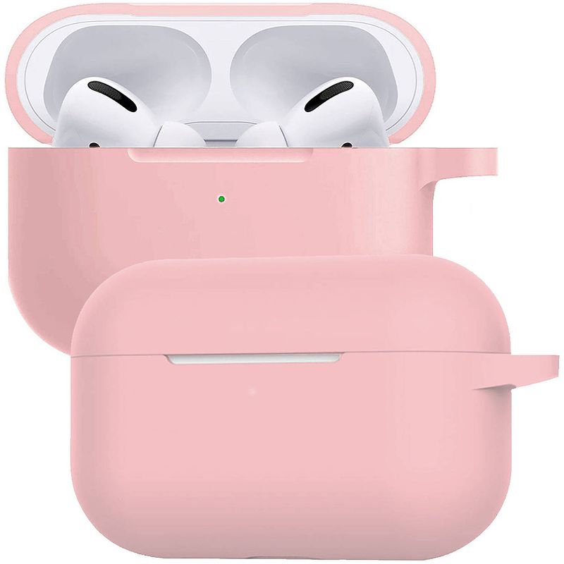 Foto van Basey siliconen hoesje geschikt voor airpods pro 2 case hoes - geschikt voor airpods pro 2 hoesje cover - licht roze