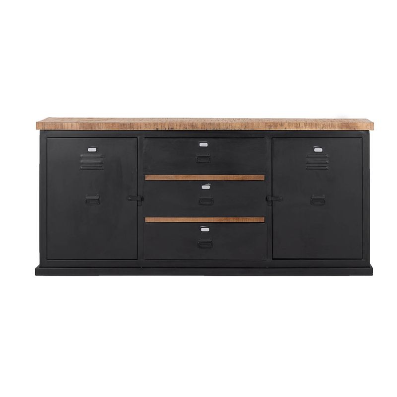 Foto van Giga meubel dressoir metaal/hout - 180x40x80cm - dressoir jake