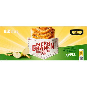 Foto van Jumbo meergranenbiscuits appel 6 x 2 stuks