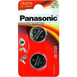 Foto van Panasonic knoopcel batterij cr2016 - 2 st.