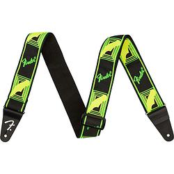 Foto van Fender neon monogrammed strap gitaarband groen/geel