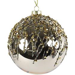 Foto van Tom kerstbal kelly 12 cm glas zilver/goud