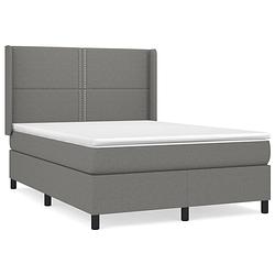 Foto van The living store boxspringbed - comfort max - donkergrijs 193x147x118/128 - pocketvering matras