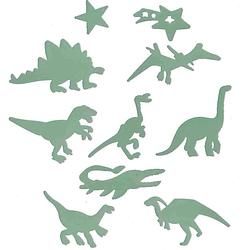 Foto van Lg-imports muurstickers dino glow-in-the-dark 9 cm groen 24-stuks