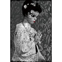 Foto van Glasschilderij japanse geisha 120 x 80 cm