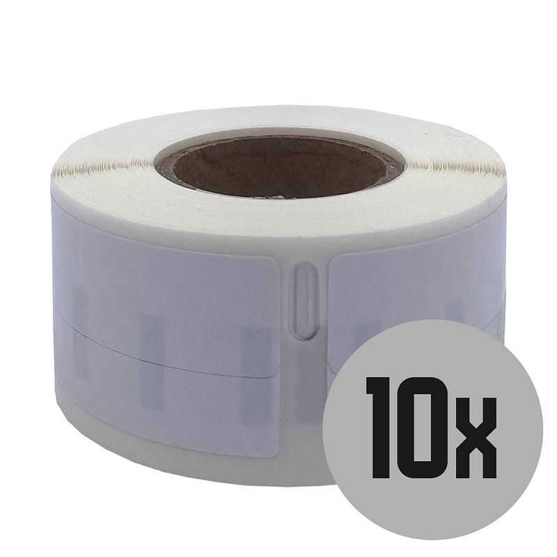 Foto van Dula dymo compatible labels - wit - 99017 - s0722460 - hangmapetiketten - 10 rollen - 21 x 51 mm - 220 labels per rol