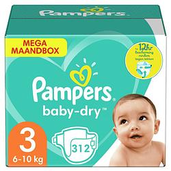 Foto van Pampers - baby dry - maat 3 - mega maandbox - 312 luiers