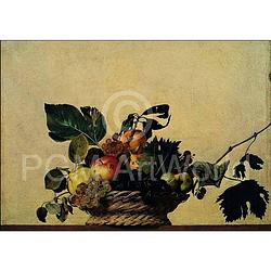 Foto van Caravaggio - cesto di frutta kunstdruk 80x56cm
