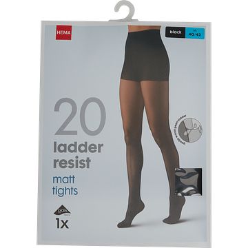 Foto van Hema panty 20d 40/42 zwart ladder resistent bij jumbo