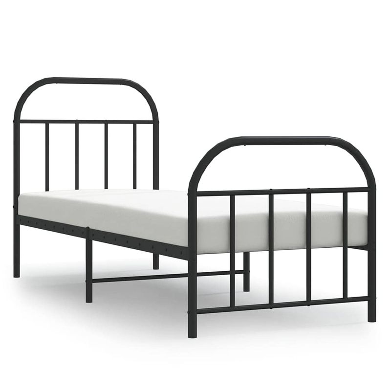 Foto van The living store bedframe staal - 196 x 80 x 100 cm - robuust en functioneel