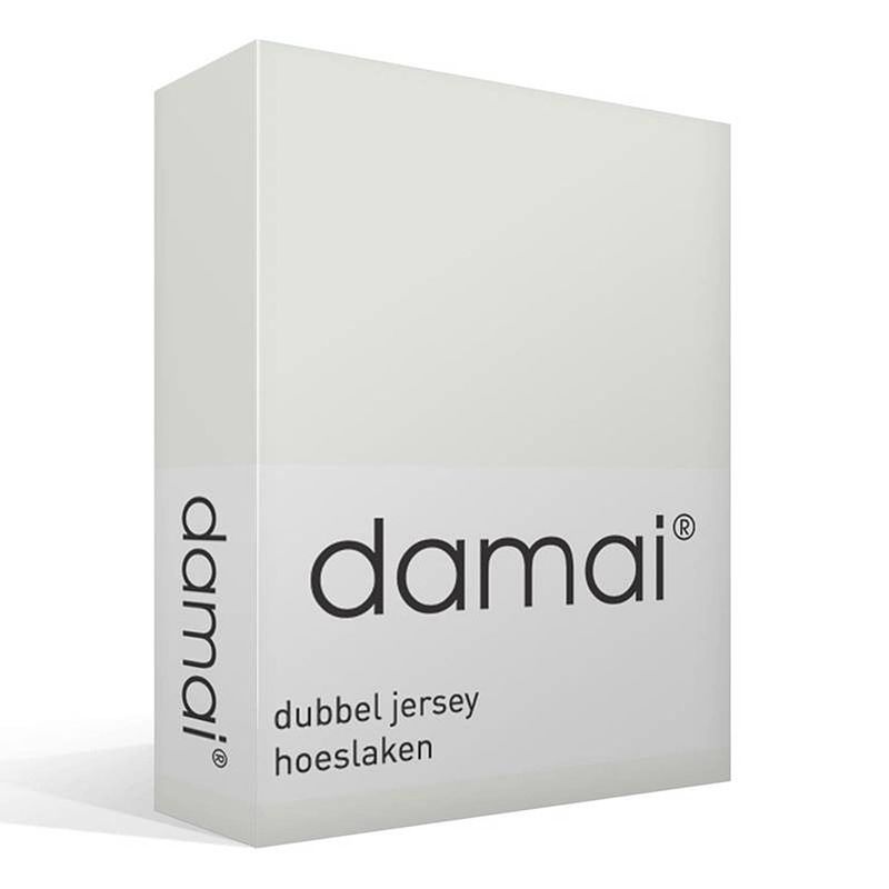 Foto van Damai dubbel jersey hoeslaken - 100% dubbel gebreide jersey katoen - 2-persoons (140/150x200/210/220 cm) - ivory