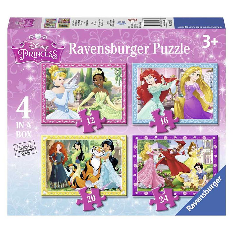 Foto van Ravensburger disney princess puzzelset - 12 + 16 + 20 + 24 stukjes