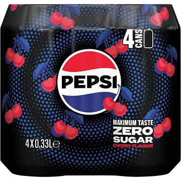 Foto van Pepsi zero sugar cherry flavour 4 x 0, 33l bij jumbo