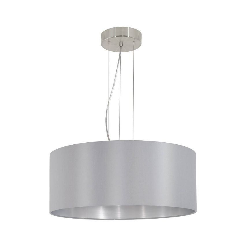 Foto van Eglo maserlo - hanglamp - ø53cm - nikkel-mat - grijs, zilver