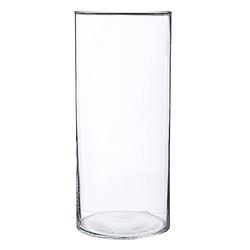 Foto van Bloemenvaas cilinder vorm van transparant glas 30 x 13 cm - vazen