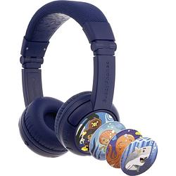 Foto van Onanoff buddyphones® on ear headset bluetooth, kabel kinderen donkerblauw volumebegrenzing, vouwbaar, headset