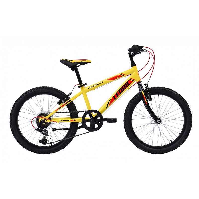 Foto van Marlin hardtail mountainbike cedric 20 inch 24 cm jongens 6v v-brakes geel