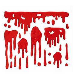 Foto van Horror gel raamstickers bloed - 25 x 25 cm - rood - halloween thema decoratie/versiering - feeststickers