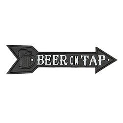 Foto van Clayre & eef tekstbord pijl beer on tap 32*1*8 cm 6y3899