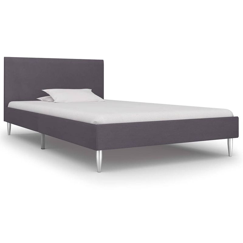 Foto van Vidaxl bedframe stof grijs 90x200 cm