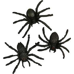 Foto van Creativ nep spinnen/spinnetjes 4 cm - zwart - 10x stuks - horror/griezel thema decoratie beestjes - feestdecoratievoorwe
