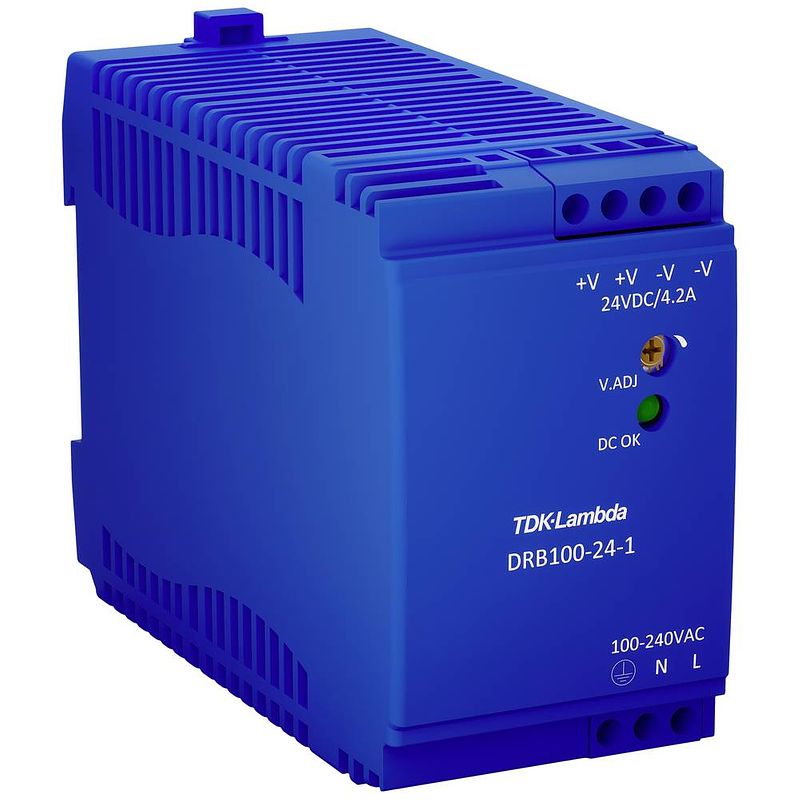 Foto van Tdk-lambda drb100-24-1 din-rail netvoeding 24 v/dc 4.2 a 100.8 w aantal uitgangen:1 x inhoud 1 stuk(s)